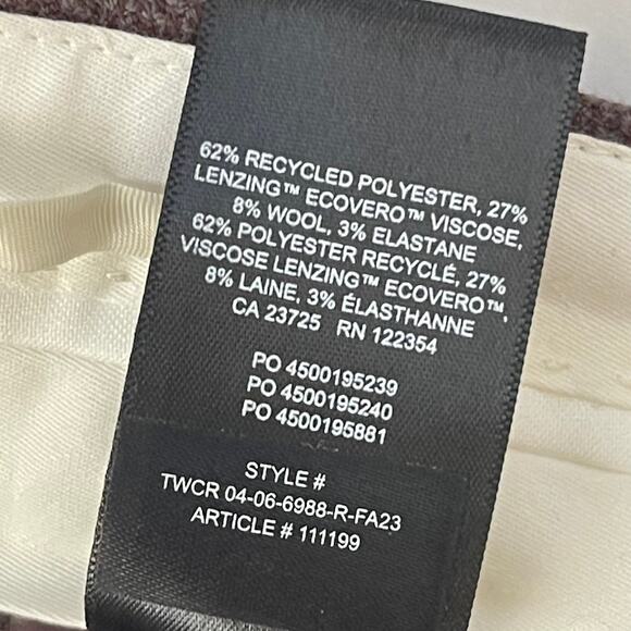 Aritzia Wilfred The Effortless Pant - Brown Plaid - Wide Leg Trouser - Size 2 - Picture 6 of 6